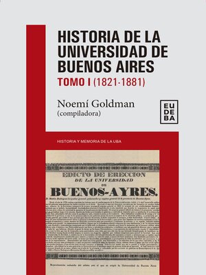 cover image of Historia de la Universidad de Buenos Aires